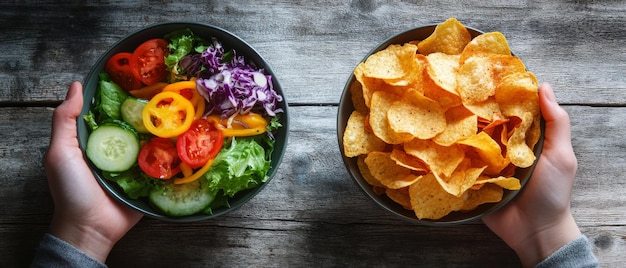 Healthy Vegetables Vs Unhealthy Junk Food