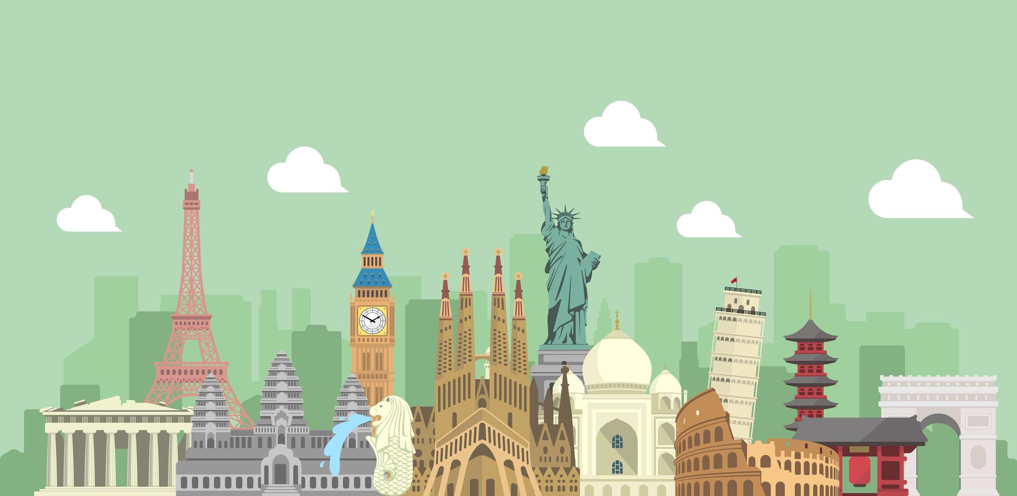 The famous landmarks in the world 🌎
