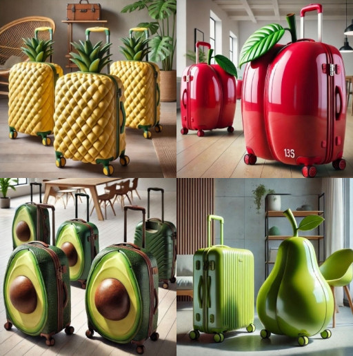 HICH:Which fruit suitcase did you choose to travel with? #Pineapple🍍 #Apple🍎#Avocado🥑 #Pear🍐
