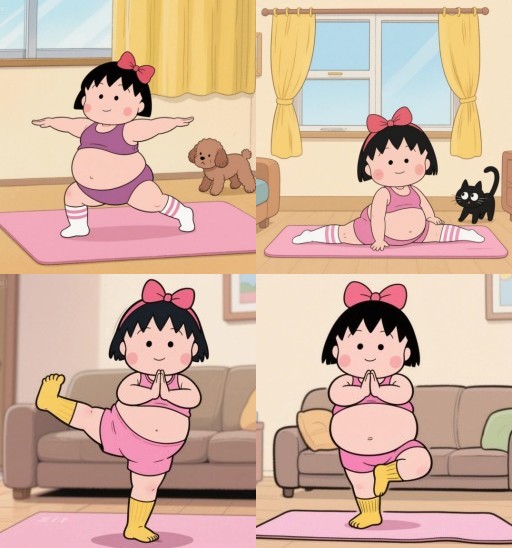 HICH:My daughter, doing exercises in the morning :) 💪🧘