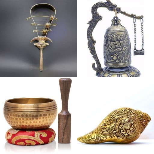 HICH:Which instruments are used in religious rituals to create sacred sound  in various world religions?