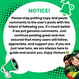 HICH:On behalf of all supermoderators, we would like to encourage all users to give comments genuinely and not just copy and paste asking to follow. #hich