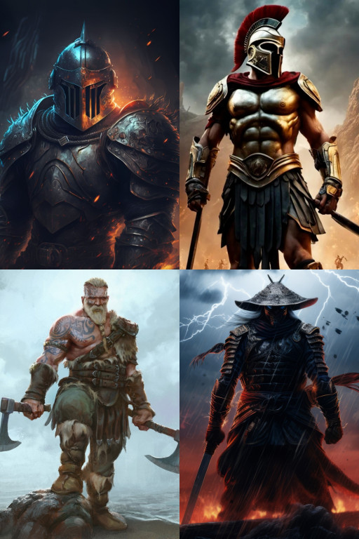 HICH:Who of these warrior would you want to be if you participated in a tournament? Who of these warriors would win?