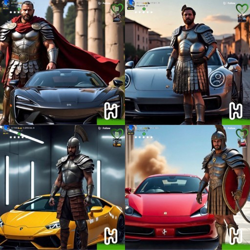 HICH:Which Roman gladiator & supercar pair is best? #GladiatorGarage @zaka33PAM #724 @this_specailll