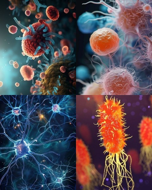 HICH:What do these microscopic images of biological structures represent?