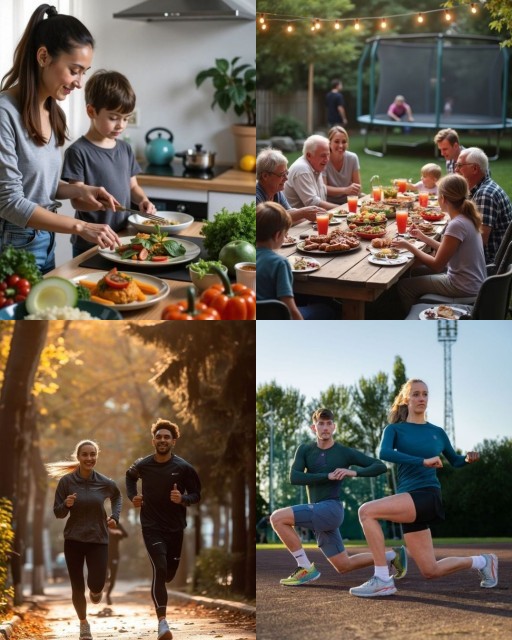 HICH:Which of these images best represents healthy lifestyle choices, from preparing nutritious meals to engaging in regular physical activity?