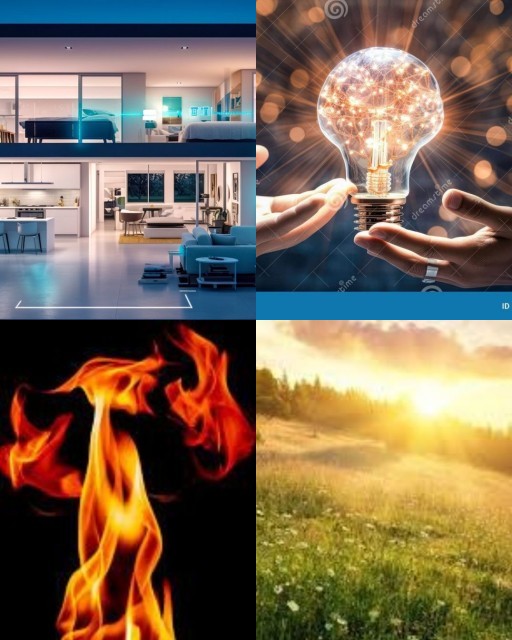 HICH:Explain the major stages in the development of light from natural sources to modern smart lighting systems ?