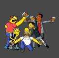 HICH:Homer Simpson is a hopeless drunk and he goes to Moe's Tavern, but there are other drunks. who in this image is more drinker? #Simpson #homer #friends