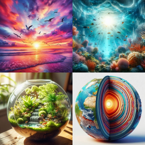 HICH:Everything in Earth system can be placed into four major subsystems: land, water, living things, or air. These four subsystems are called 