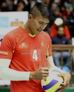 HICH:#Hich
Nepali volleyball player Man Bahadur Shrestha, he is also team captain ane best spiker. #Volleyball
