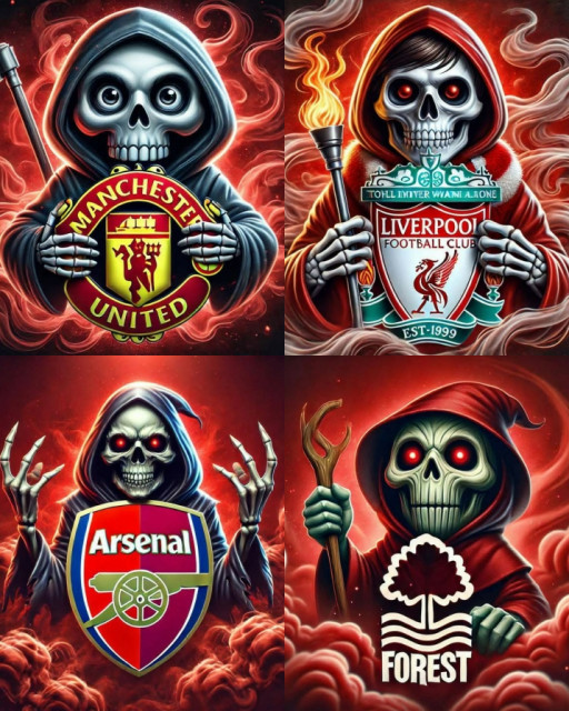 HICH:Grim Reaper caricature EPL clubs pt 1.
Which one do you like?