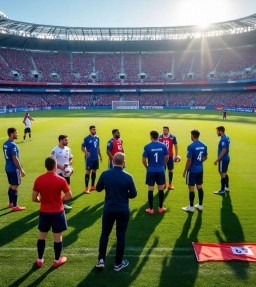 HICH:How many players are there in a football (soccer) team on the field during a match?