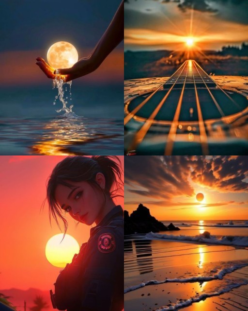 HICH:Which picture has the most beautiful sunset?