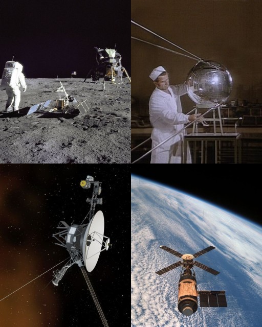 HICH:What was the name of the first man-made satellite launched into space?