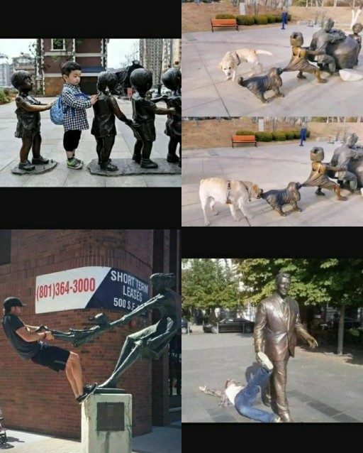 HICH:Don't play with the statues. Funny photos!