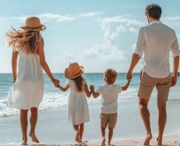 HICH:What values might this family be instilling in their children by walking together hand-in-hand?