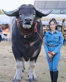 HICH:What does this image say about the bond between humans and animals?
#WorldTallestBuffalo
#GuinnessRecordHolder