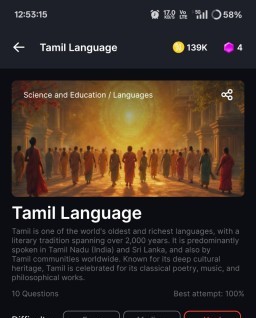 HICH:The answers for tamil language is 2 nd option only.