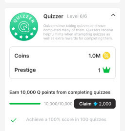 HICH:I have completed the quizzer.😊
Hearlty thanks to hich app for giving me 1.0m coin💯❤️‍🩹
#hichapp #hichmoderator