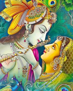 HICH:What does this artwork of Krishna and Radha mainly express?