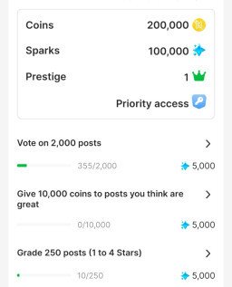 HICH:My status now lets click snd vote for me please