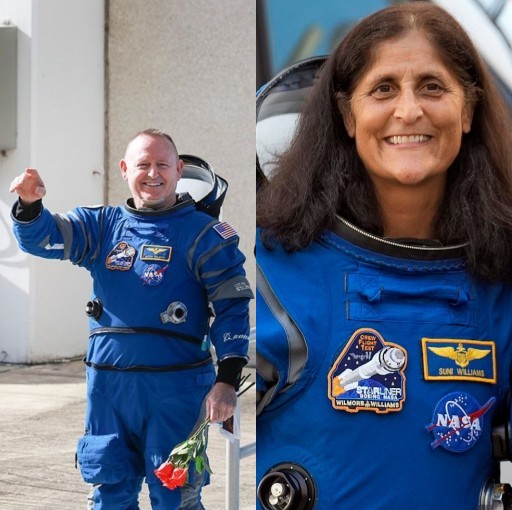 HICH:Who are the astronauts potentially stranded in spece untill February 2025 due to a ship failure.