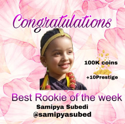 HICH:❚█══Congratulations ══█❚ 
Best Rookie of the week
@samipyasubed