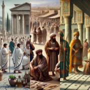 HICH:In human civilization which ancient people start the tradition of gifts exchange ?