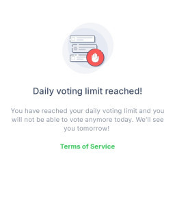 HICH:Same issue again. Which is the limit ? 1000 votes/day ?