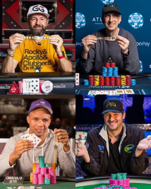 HICH:Four famous poker players in the world.  They have won poker games many times in their career.Which of them do you like the most?