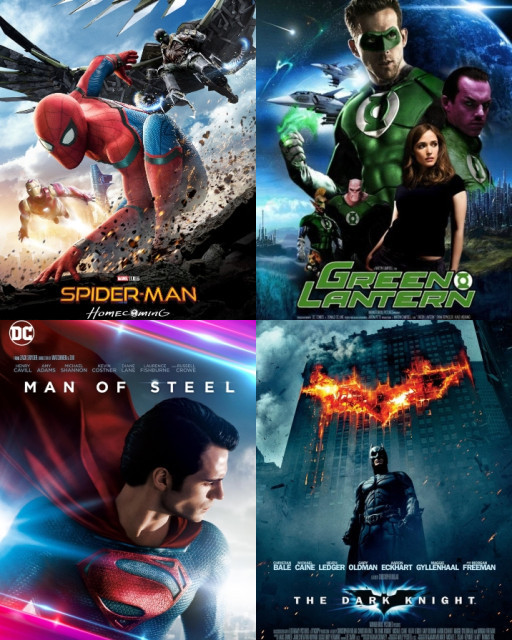 HICH:Which Superhero Movie Do You Think Deserves the Title of the Ultimate Blockbuster:Green Lantern,The Dark Knight, Spider-Man:Homecoming,  Man of Steel?